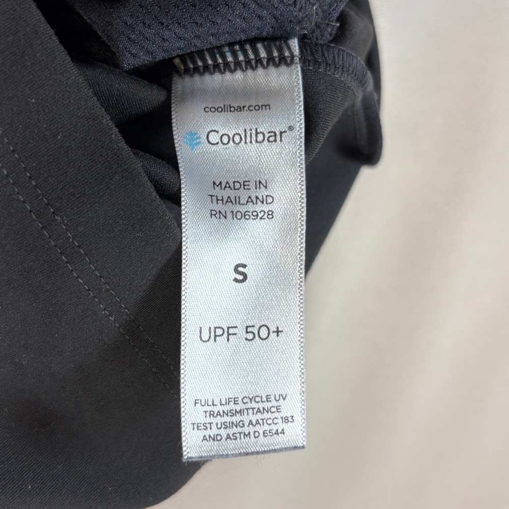 Coolibar Ananda Long Line Sports Bra Women Small Black UPF 50 T-Back Hiking Yoga - Picture 7 of 8
